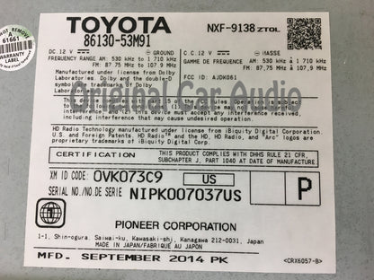 2015 - 2016 Lexus IS200T IS300 OEM Gracenote Navigation AM FM Single CD HD Radio Receiver