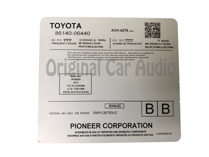2018 - 2019 Toyota Camry OEM Gracenote Touchscreen AM FM  Radio Receiver