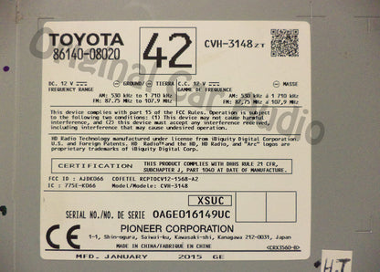 Toyota Radio Touch Screen HD CD Player Gracenote P10692