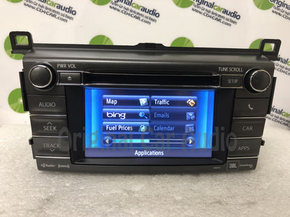 2013 - 2015 Toyota Rav4 JBL OEM AM FM Bluetooth Radio Media Receiver 100074 WITH EXTENSION BOX