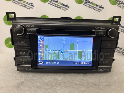 2013 - 2015 Toyota Rav4 JBL OEM AM FM Bluetooth Radio Media Receiver 100074 WITH EXTENSION BOX