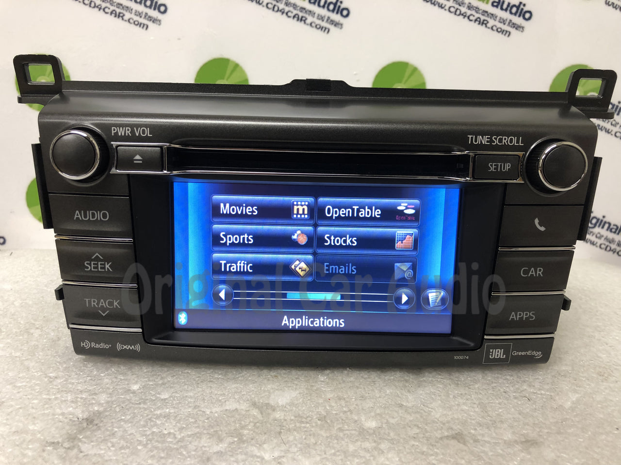 2013 - 2015 Toyota Rav4 JBL OEM AM FM Bluetooth Radio Media Receiver 100074 WITH EXTENSION BOX