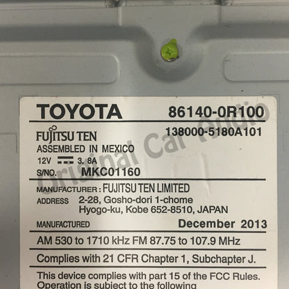 2013 2014 2015 2016 2017 Toyota OEM Gracenote AM FM HD Radio Bluetooth CD Player Receiver 100326, 100325