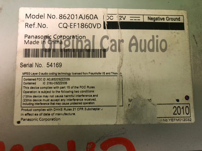 2010 - 2011 Subaru Legacy Outback OEM 6 CD AM FM Radio Receiver PE605U6