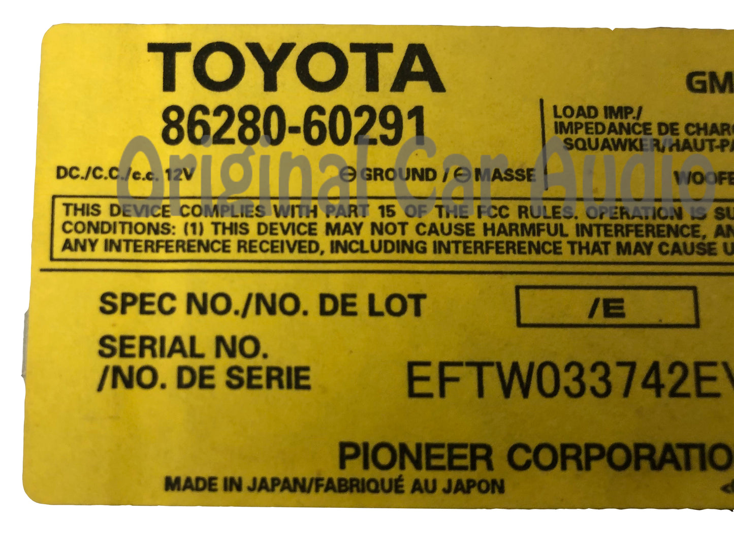 2003 - 2006 Lexus GX470 OEM Pioneer Premium Sound Audio Amplifier