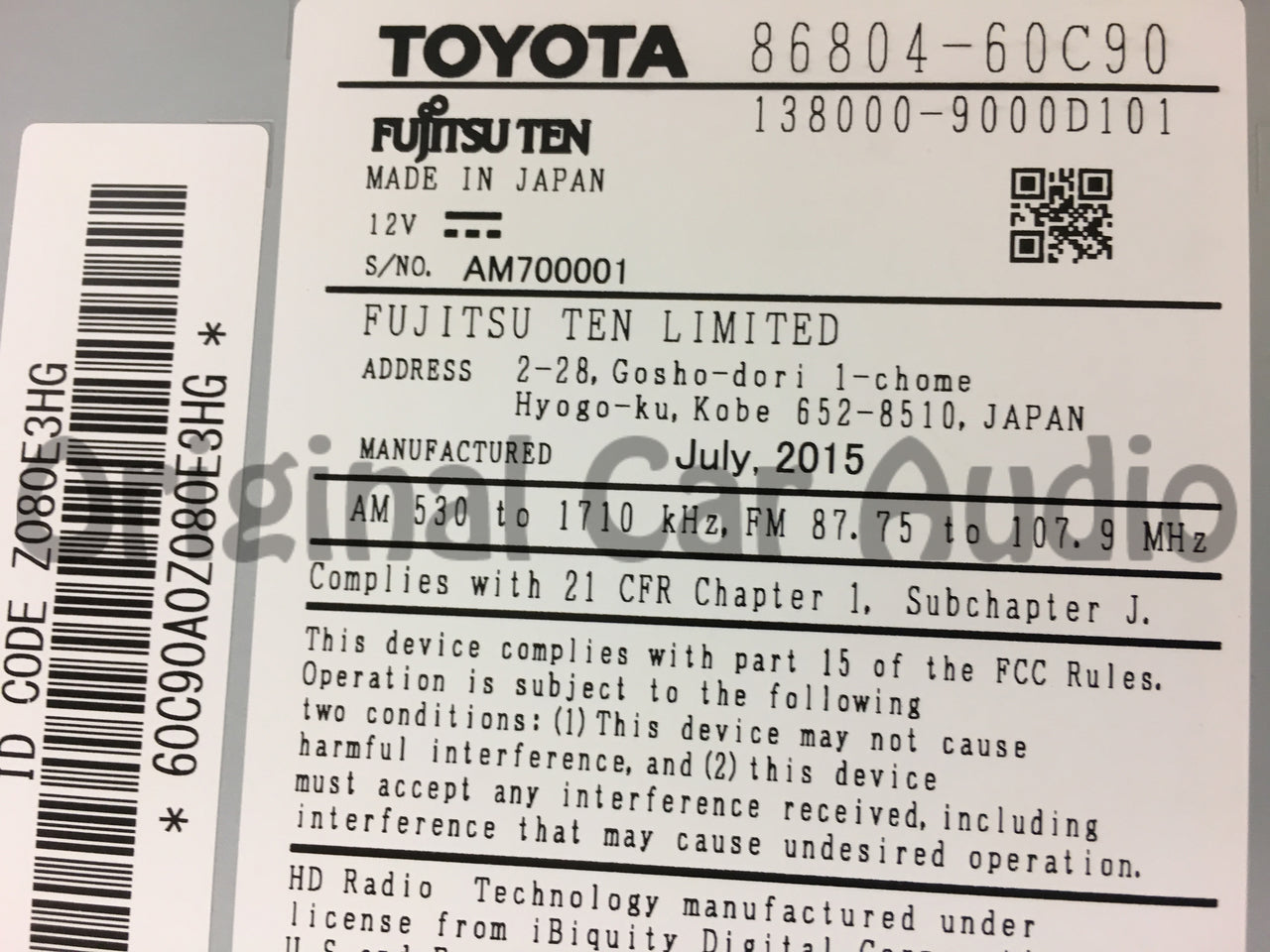 NEW 2014 2015 2016  Lexus GX460 OEM Mark Levinson Gracenote Navigation HD SAT Radio AM FM Stereo Receiver 100513