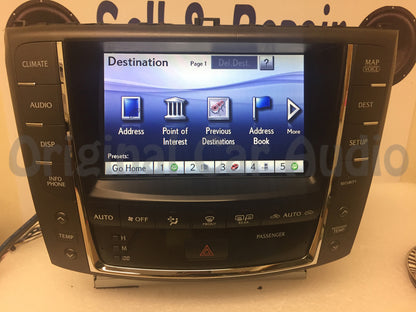 Refurbished 2010 - 2012 Lexus IS250 IS350 OEM Navigation Radio Climate Control Display Screen