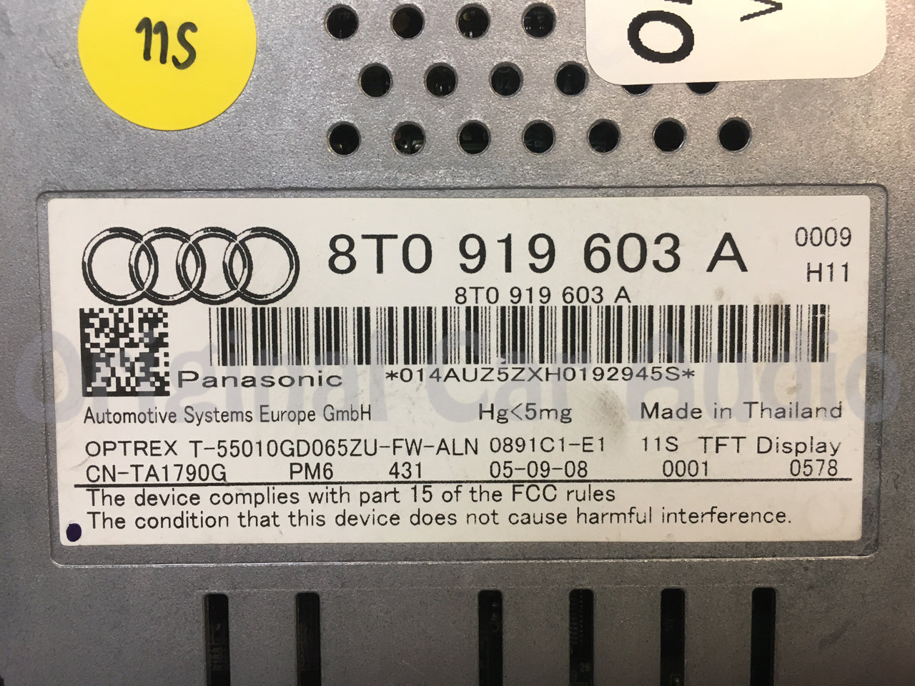 2009-2016 Audi MMI Information Screen A4 S4 A5 S5 Q5 SQ5 8T0 919 603 A