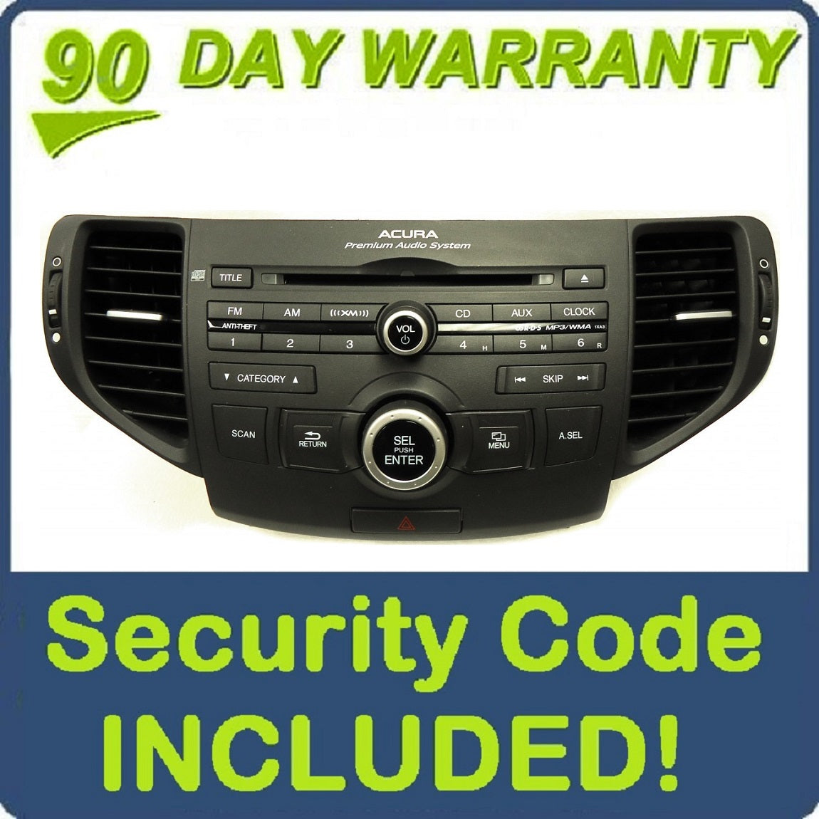 Acura Bluetooth Radio CD Player XM MP3 Premium Audio 1XA3