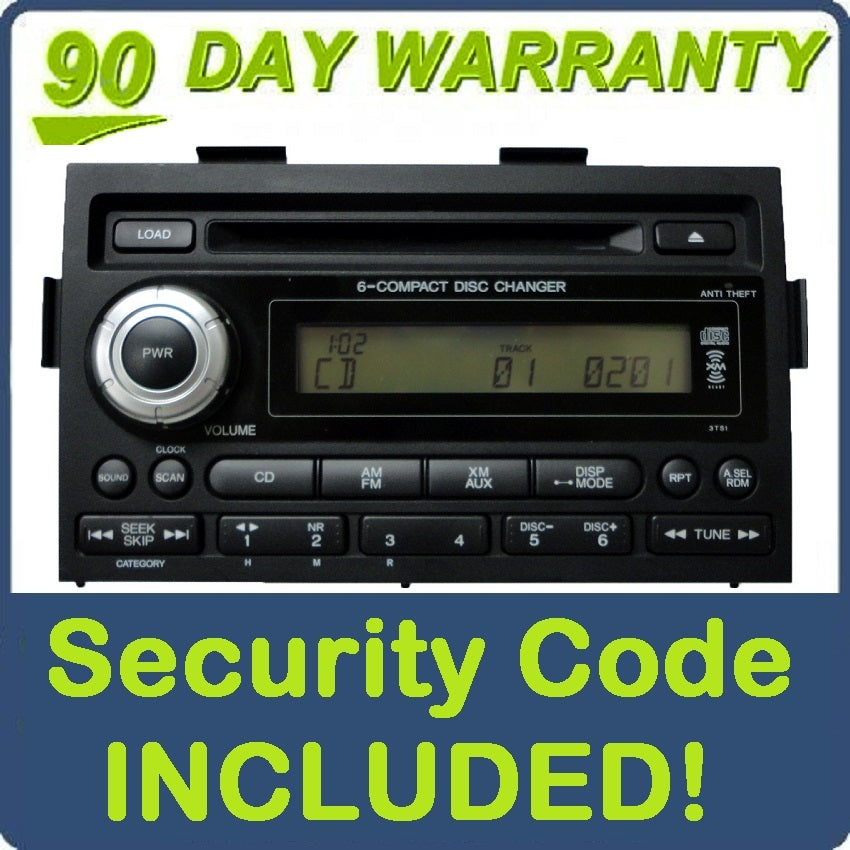 Honda Radio Stereo 6 Disc CD Changer Aux XM 3TS1 Stereo