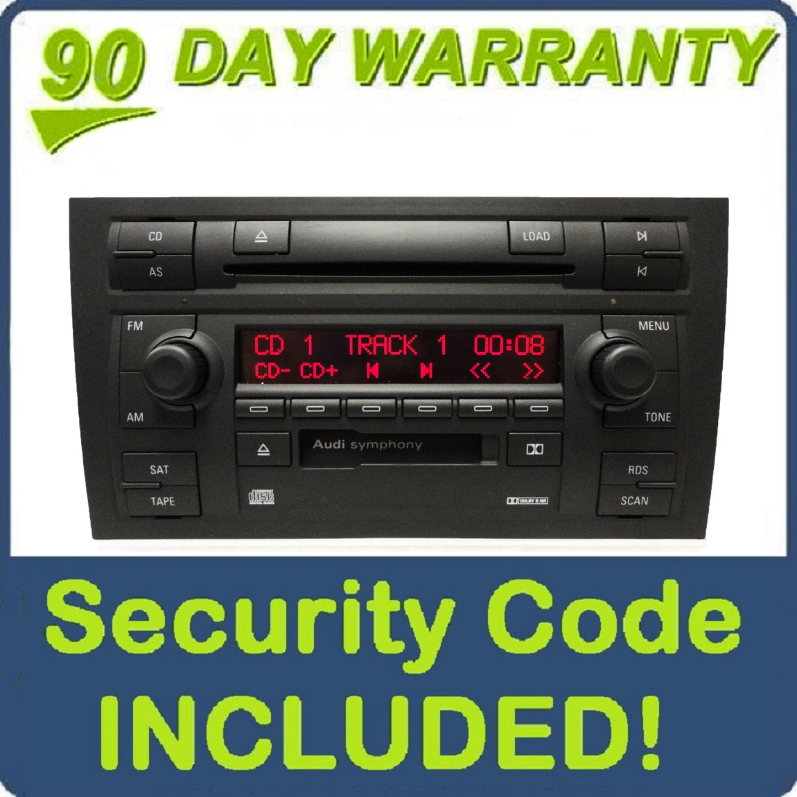 2002 - 2008 AUDI A4 Symphony II OEM AM FM Radio Stereo 6 Disc Changer CD Tape Player