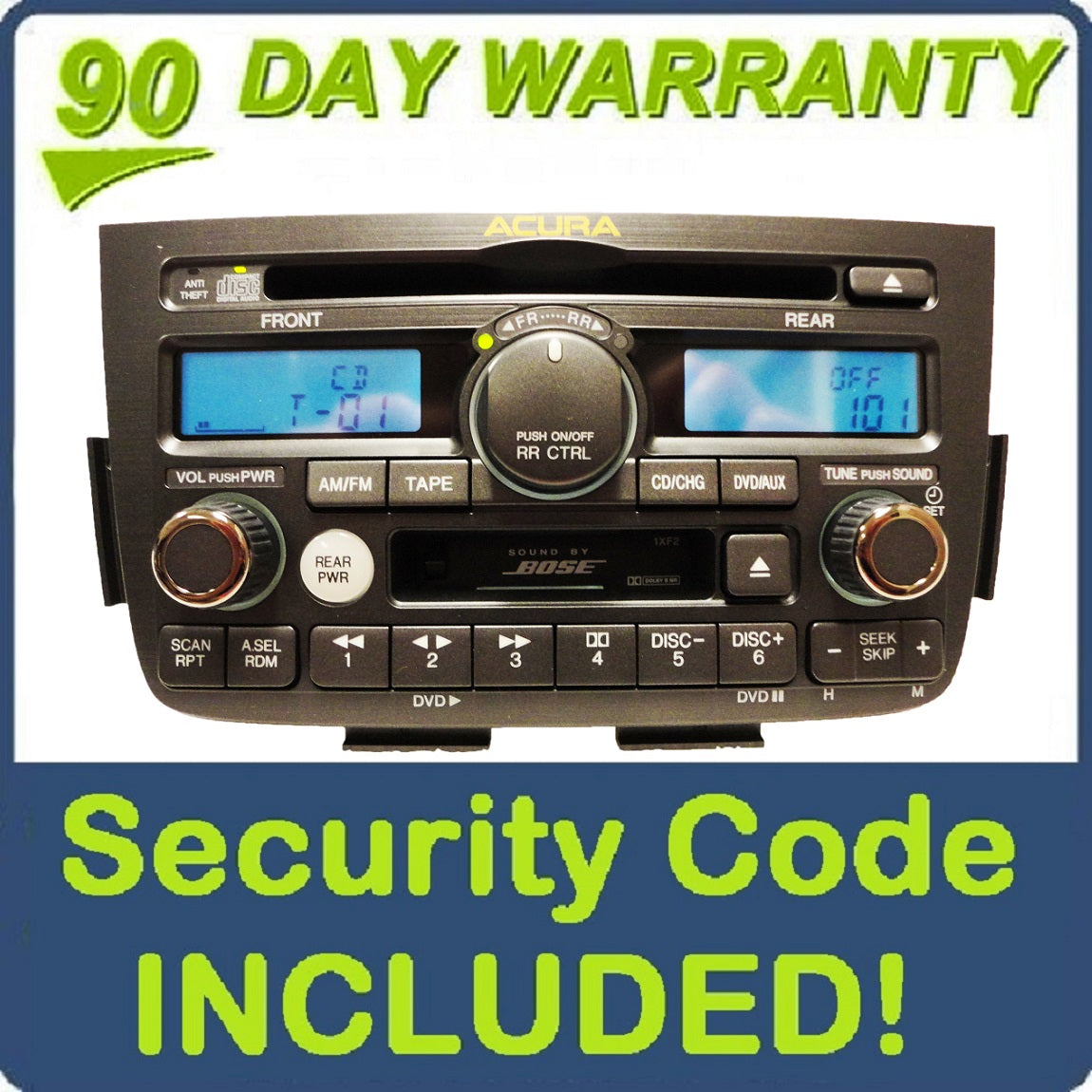 Acura MDX BOSE Navigation Radio Tape CD Player 1XF2 1XF0