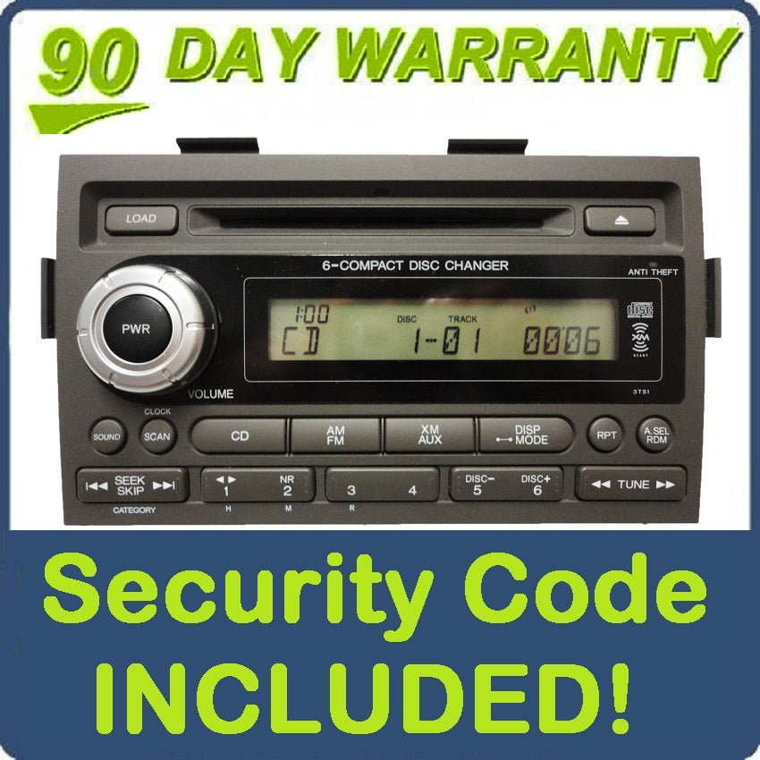 2006 2007 2008 Honda Ridgeline XM Radio and 6 Disc MP3 CD Changer WARM GREY 3TS1