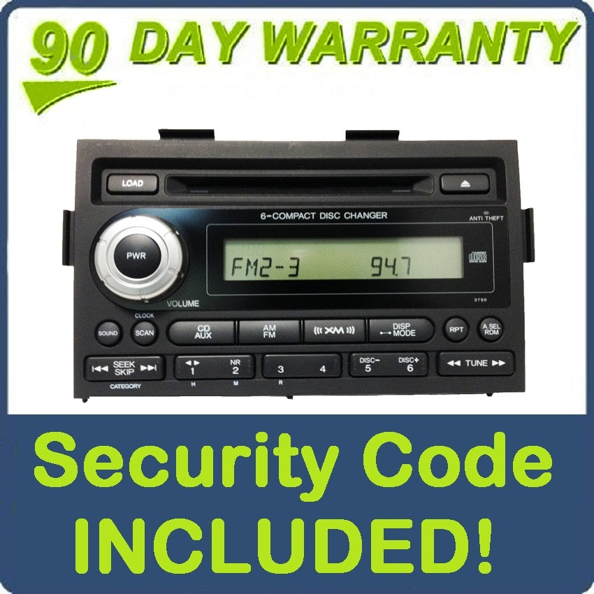 2006 2007 2008 Honda Ridgeline XM Radio and 6 CD Changer BLACK 3TS0