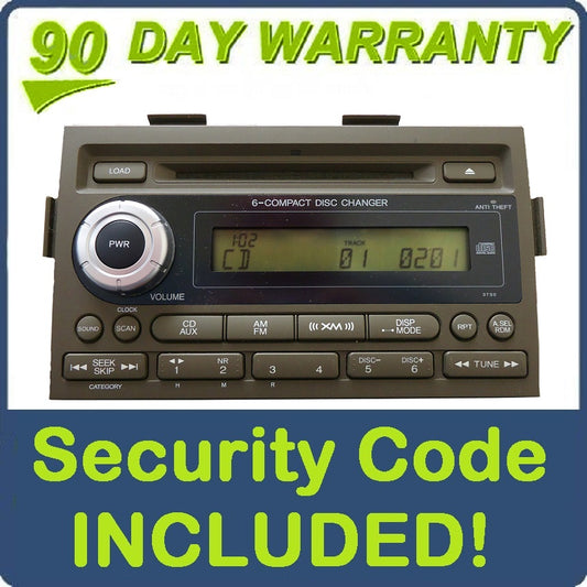 2006 2007 2008 Honda Ridgeline XM Radio and 6 Disc CD Changer GREY