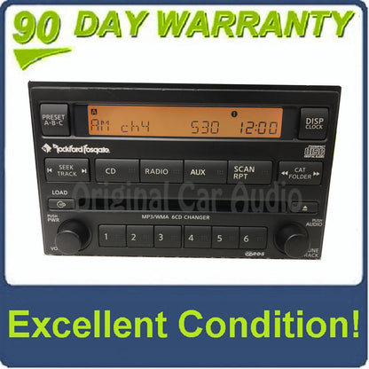NISSAN Xterra Frontier Rockford Fosgate Radio 6 Disc Changer MP3 CD Player AUX 28185 ZP70A CQ-EN9661X 2005 2006 2007
