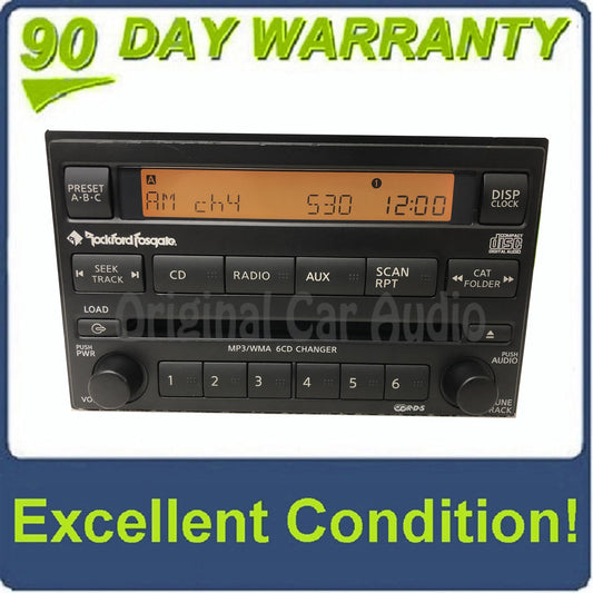 NISSAN Xterra Frontier Rockford Fosgate Radio 6 Disc Changer MP3 CD Player AUX 28185 ZP70A CQ-EN9661X 2005 2006 2007