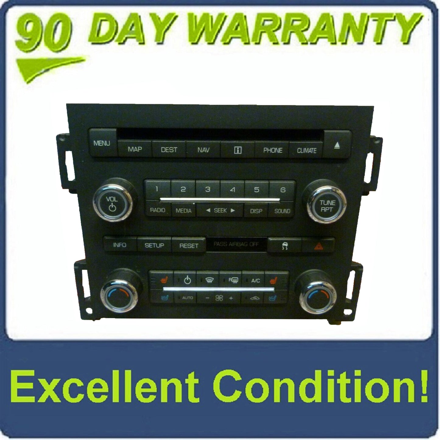 2008 - 2009 Lincoln MKS OEM Navigation Radio CD Climate Control Panel Assembly