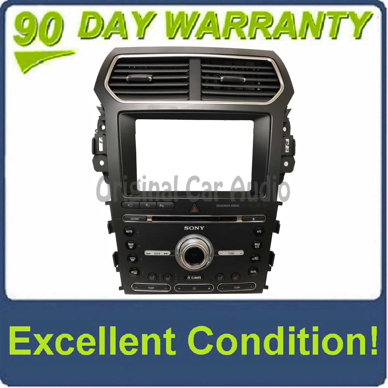 2016 - 2017 Ford Explorer OEM Sony Premium Sound Radio Climate Control Panel BEZEL ONLY