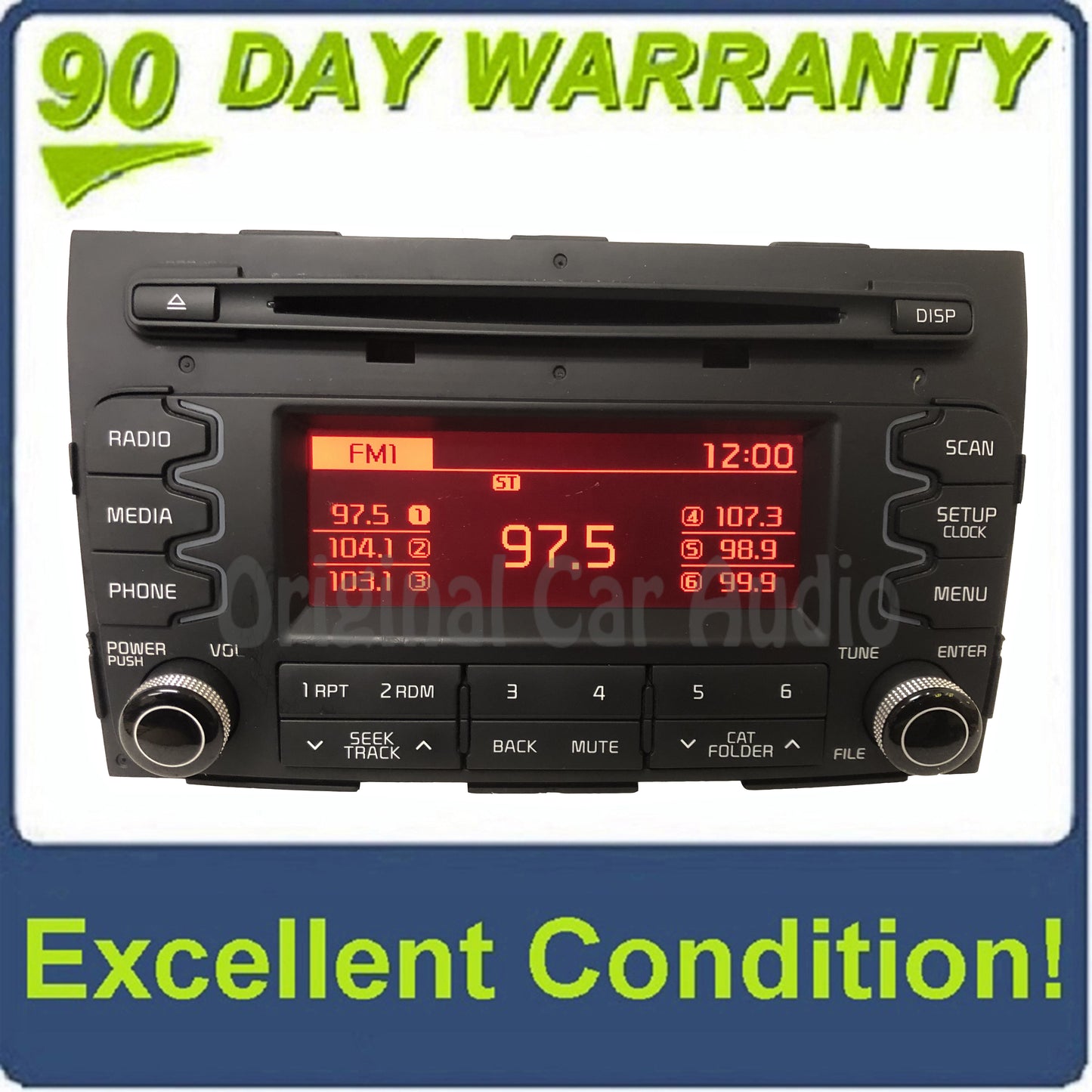 2014 - 2015 Kia Sportage OEM AM FM CD Bluetooth Sat Radio Media Receiver BLACK