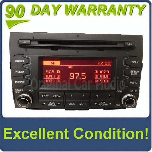 2014 - 2015 Kia Sportage OEM AM FM CD Bluetooth Sat Radio Media Receiver BLACK