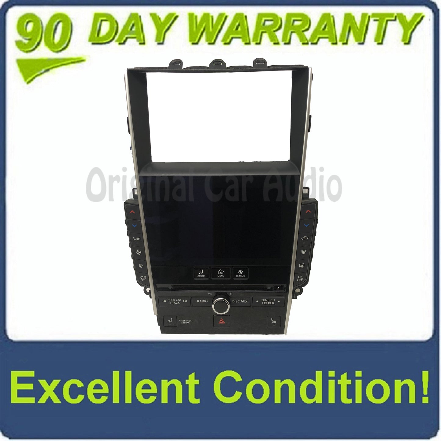2014 - 2020 Infiniti Q50 OEM Navigation Radio Control Panel Touch Screen Climate Control w/Heated Seats BEZEL ONLY
