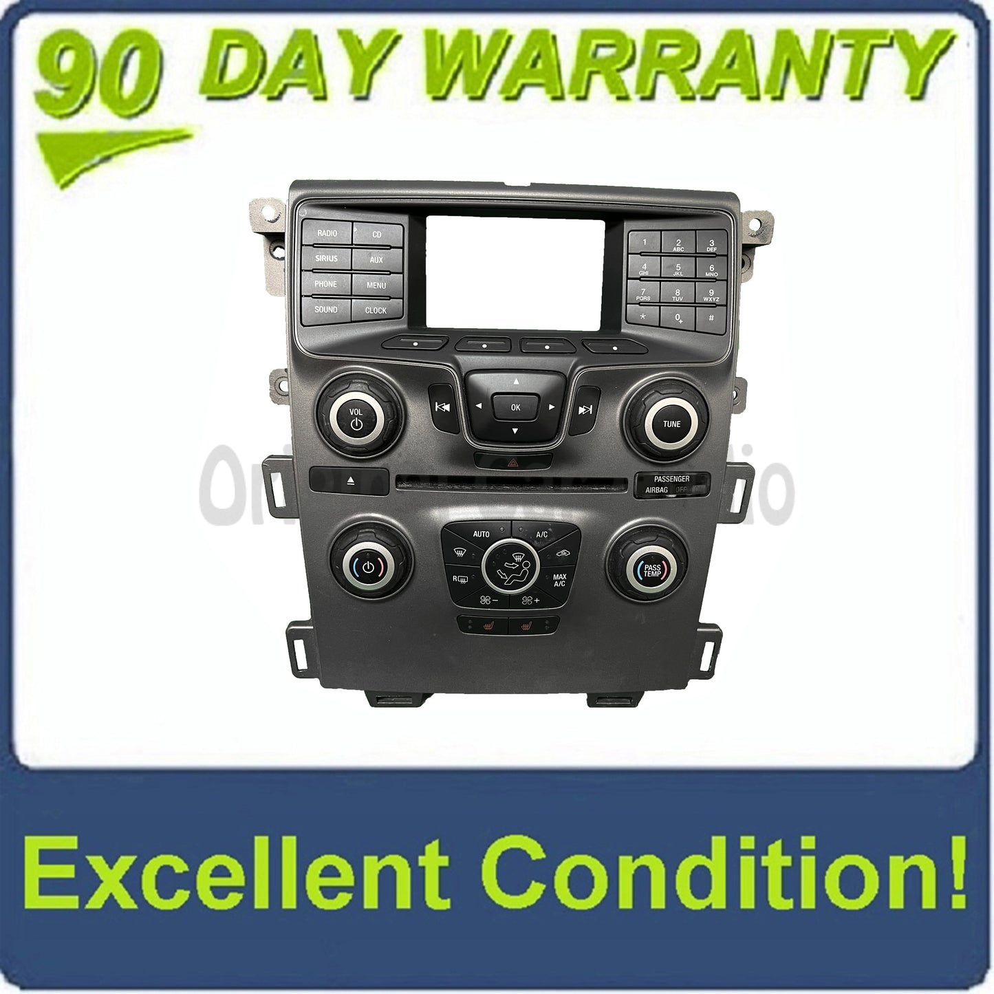 2011 - 2014 Ford Edge OEM Dual Zone Climate Control 4.2" Radio Control Panel Bezel ONLY W/ Heated Seats