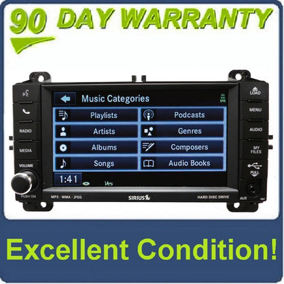 2011 2012 2013 JEEP Grand Cherokee OEM RBZ MyGig Sirius Satellite Radio Stereo CD MP3 DVD Aux Player
