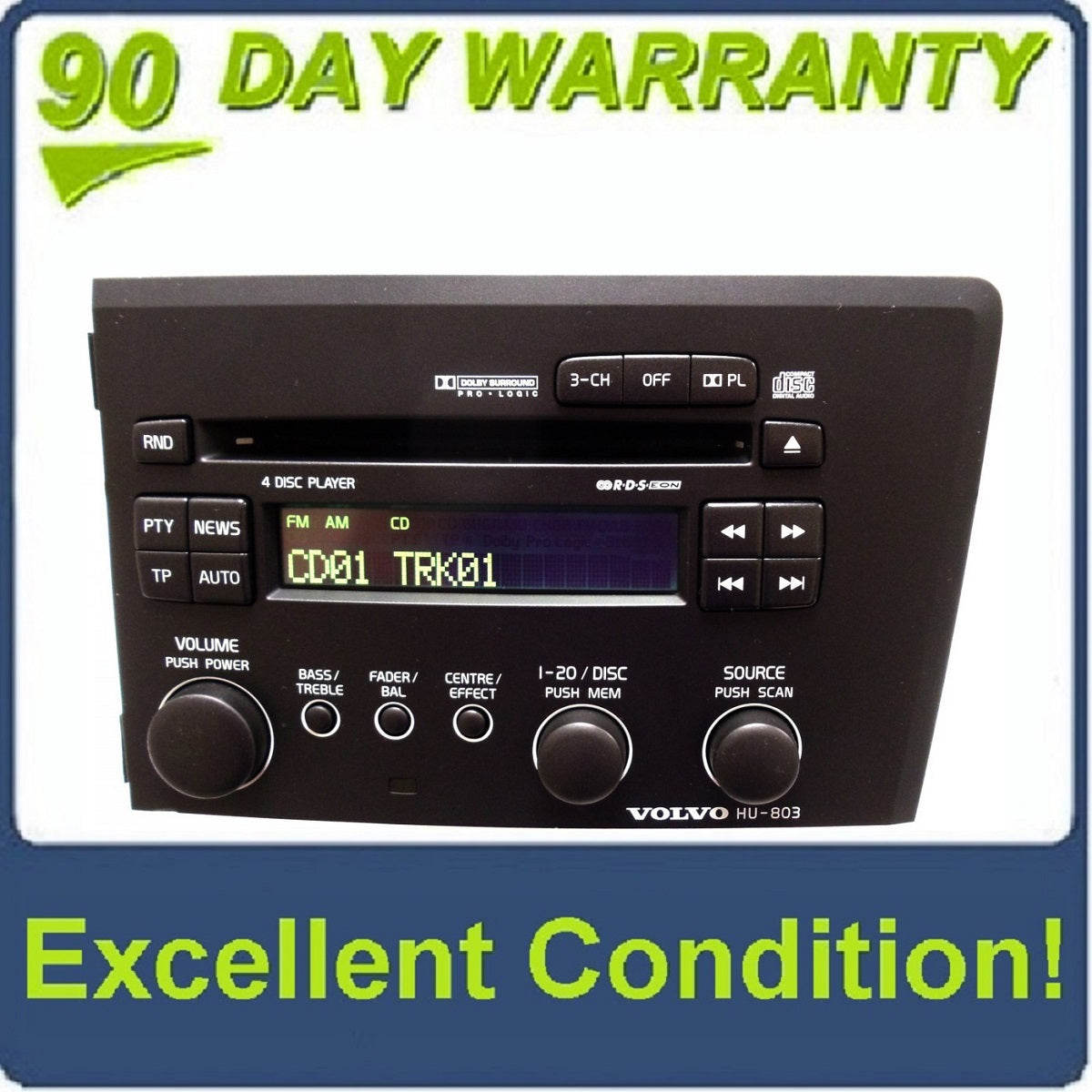 01 02 03 04 05 VOLVO S60 V70 S-60 V-70 Radio Stereo 4 Disc Changer CD Player HU-803 HU803 2001 2002 2003 2004 2005