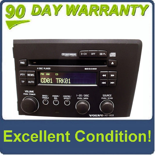 01 02 03 04 05 VOLVO S60 V70 S-60 V-70 Radio Stereo 4 Disc Changer CD Player HU-803 HU803 2001 2002 2003 2004 2005