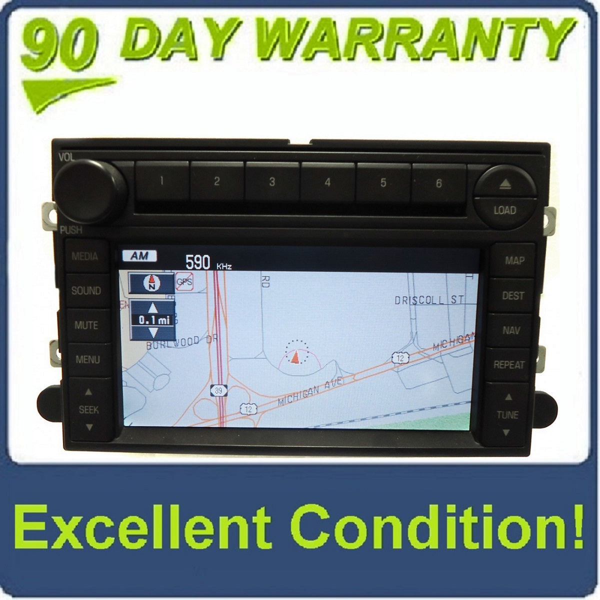 2006  - 2009 Ford Lincoln Mercury OEM DATA Navigation GPS Radio 6 Disc Changer