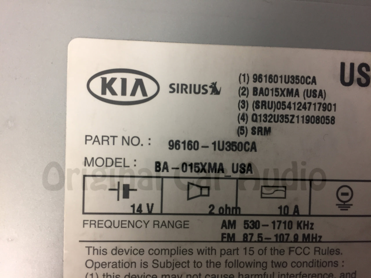 BRAND NEW 2011 - 2013 Kia Sorento OEM Infinity MP3 SAT CD Player Receiver UVO