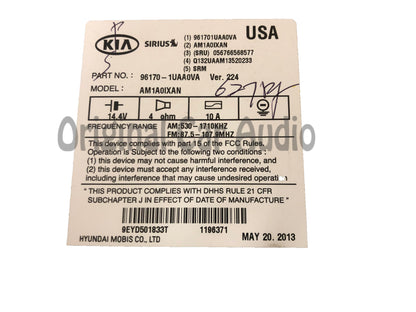 2013 - 2014 Kia Sorento OEM Single CD AM FM SAT Multi Media Radio Receiver