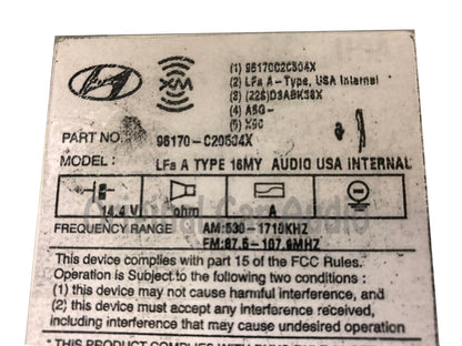 2015 - 2017 Hyundai Sonata OEM Single CD AM FM Bluetooth MP3 Radio Media Receiver