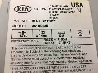 2011 - 2013 Kia Soul OEM Single CD AM FM Sat Bluetooth Radio Receiver