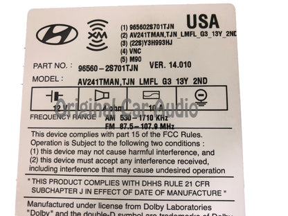 Refurbished 2014 - 2015 Hyundai Tucson OEM BlueLink Touch Screen Navigation Bluetooth Multi Media HD Radio Receiver