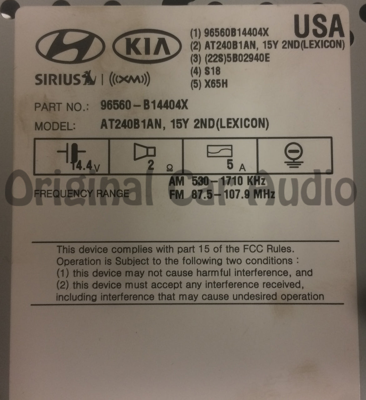 NEW 2014 2015 2016 Hyundai Genesis OEM Lexicon Premium Sound Navigation GPS  XM HD Radio AM FM MP3 CD Player