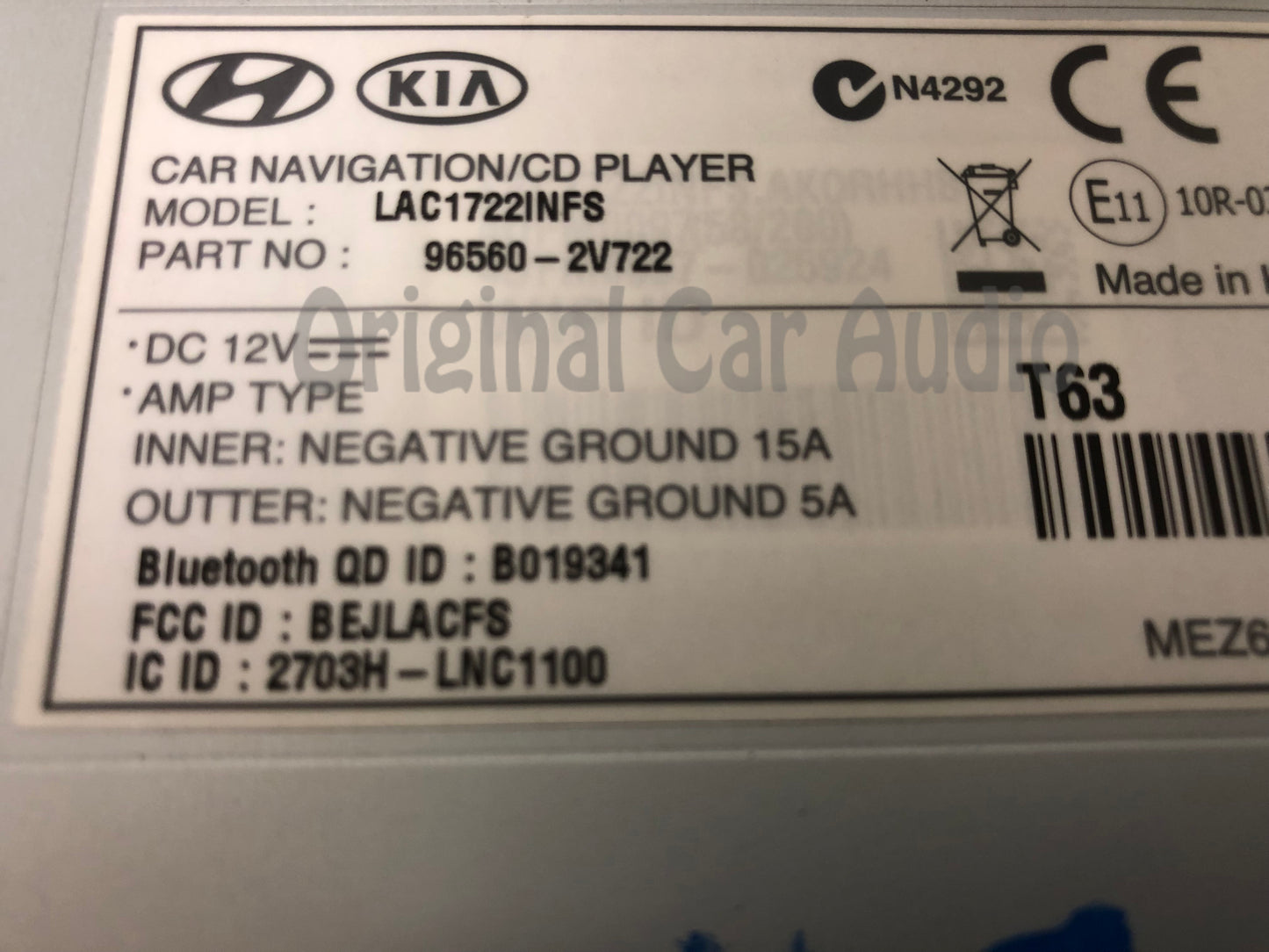 Refurbished 2011 - 2017 Hyundai Veloster OEM Gracenote Bluetooth CD AM FM  Radio Media Receiver