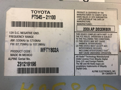 2008 - 2014 Scion TC XD Alpine Touch Screen Receiver OEM AXCL-W09U