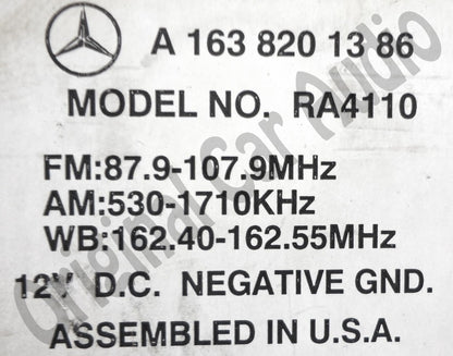 2000 - 2005 Mercedes-Benz ML Class Navigation Display Screen AM FM Radio CD Player Receiver