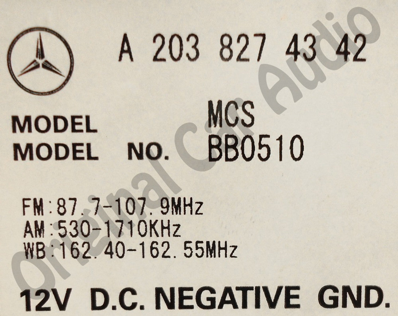Refurbished 2005 2006 2007 Mercedes-Benz C Class OEM Comand Navigation Radio CD Player TYPE 203