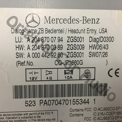 Repair 2008 Mercedes Benz C230 C300 C350 radio CD Player OEM