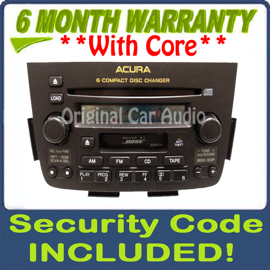 ACURA MDX Radio Stereo Tape 6 Disc Changer CD Player 3TF5 3TF3 BOSE 2001 2002 2003 2004 39100-S3V-A210, 39100-S3V-A220, 39100-S3V-A230, 39100-S3V-A240 01 02 03 04