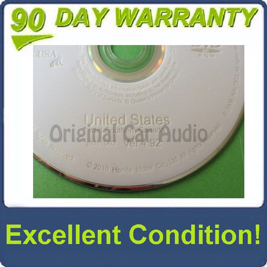 Acura Honda Satellite Navigation System GPS DVD Drive Disc BM515AO Ver. 4.92
