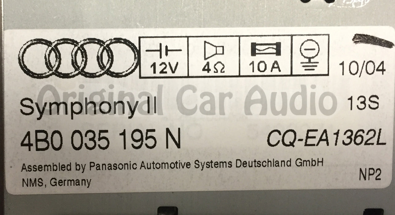 Audi A6 S6 Radio 6 CD Player Bose 4B0 035 195 N