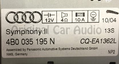 Audi A6 S6 Radio 6 CD Player Bose 4B0 035 195 N