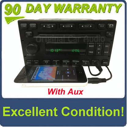 1998 - 2007 Ford Lincoln Mercury Single MP3 CD Player Satellite Radio ADDED AUX