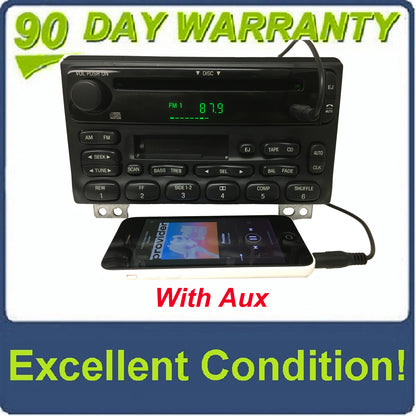 2001 - 2003 FORD EXPLORER Single CD AM FM Radio With Added Aux