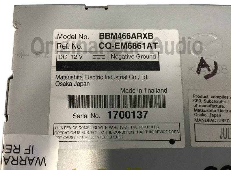 2010 2011 2012 2013 Mazda 3 OEM Radio SAT XM 6 CD CHANGER