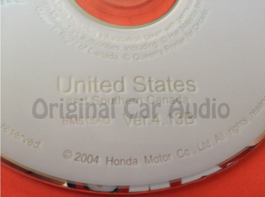 Acura Honda Satellite Navigation System GPS DVD Drive Disc BM515AO Ver. 4.13B